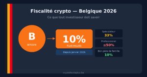 Fiscalité crypto Belgique 2026 - taxe 10% et profils d'investisseurs